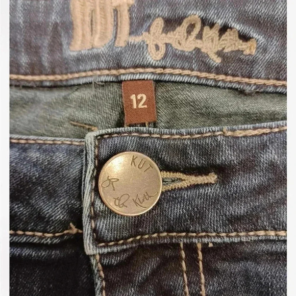 Kut From  The Kloth Skinny Dark Wash Raw Hem Size 12 - Picture 10 of 12